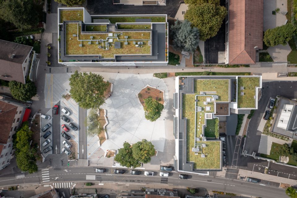 Vue aérienne du programme, au Nadir