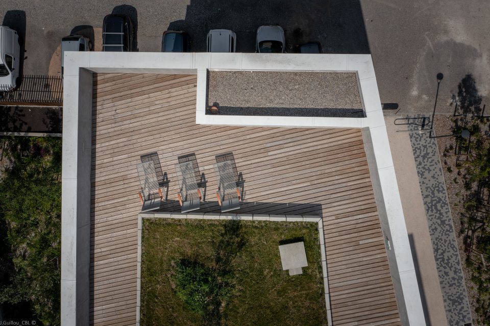 Des terrasses partagées au R+5 pour profiter de la vue.